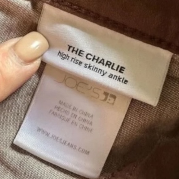 JOE’S JEANS Charlie Ankle Coated Skinny Jeans in Dark Coco Bean - Picture 4 of 10